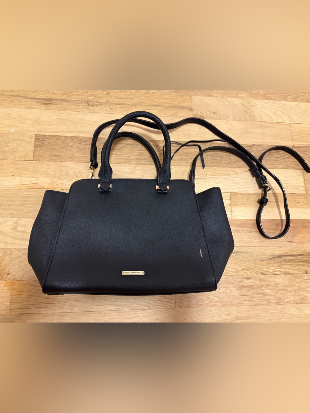 Rebecca Minkoff Black Purse with Attachable Long Strap - Picture 3 of 3